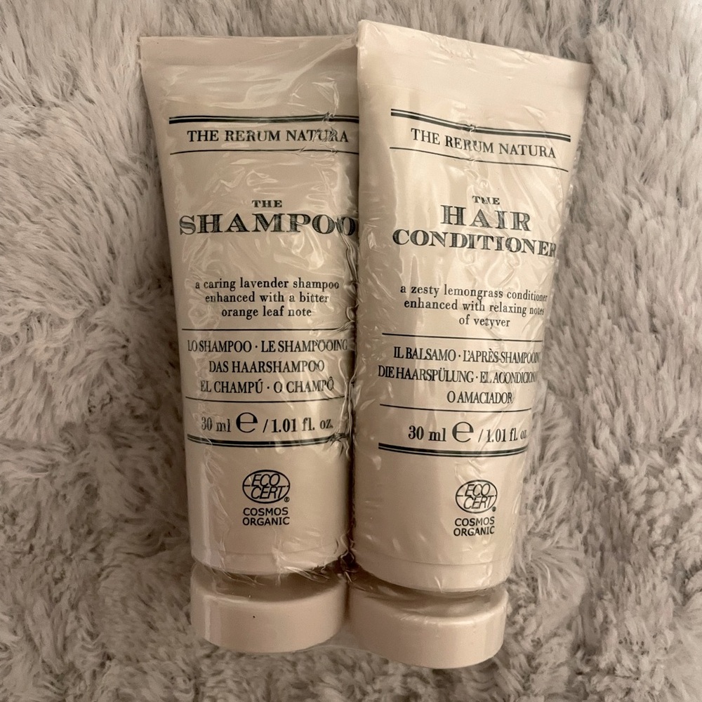 NEW/SEALED The Rerum Natura Travel Size Shampoo & Conditioner Set
